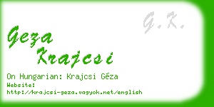 geza krajcsi business card